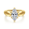 Raven - 14K Yellow Gold Marquise Shape Diamond Engagement Ring - 0.08 ct