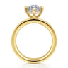Fabie - 14K Yellow Gold Compass Prong Marquise Diamond Engagement Ring - 0.09 ct