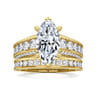 Rebecca - Vintage Inspired 14K Yellow Gold Wide Band Marquise Shape Diamond Channel Set Engagement Ring - 1.28 ct