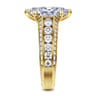 Rebecca - Vintage Inspired 14K Yellow Gold Wide Band Marquise Shape Diamond Channel Set Engagement Ring - 1.28 ct