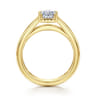 Dennise - 14K Yellow Gold Wide Band Oval Diamond Engagement Ring - 0.5 ct