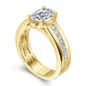 Dennise - 14K Yellow Gold Wide Band Oval Diamond Engagement Ring - 0.5 ct