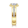 Dennise - 14K Yellow Gold Wide Band Oval Diamond Engagement Ring - 0.5 ct