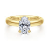 Neema - 14K Yellow Gold Oval Diamond Engagement Ring - 0.07 ct