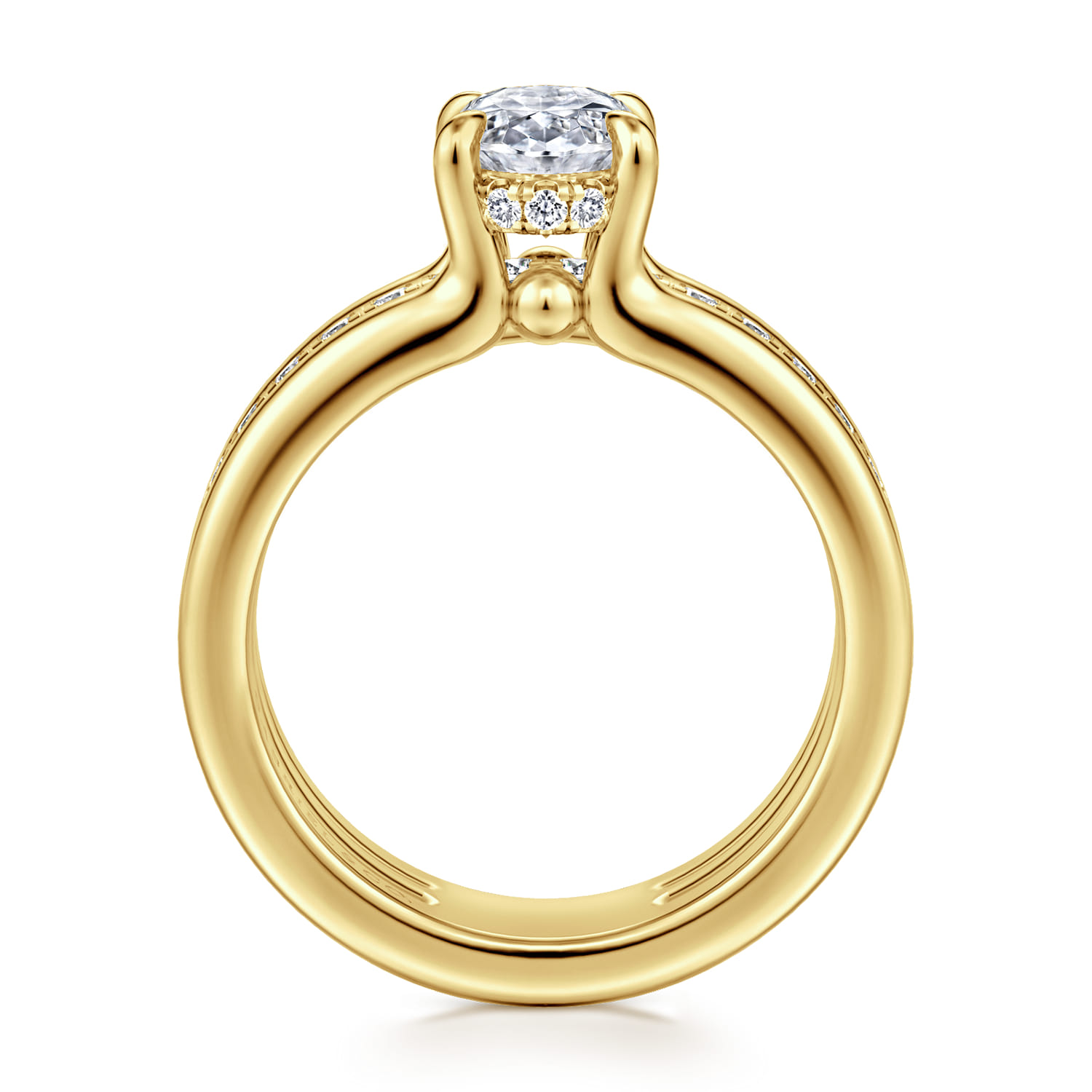 Reeba - 14K Yellow Gold Oval Diamond Engagement Ring - 0.3 ct - Shot 2