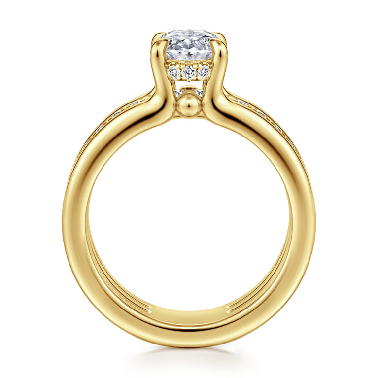 Reeba - 14K Yellow Gold Oval Diamond Engagement Ring - 0.3 ct - Shot 2