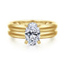 Robin - 14K Yellow Gold Oval Diamond Engagement Ring - 0.08 ct