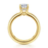 Robin - 14K Yellow Gold Oval Diamond Engagement Ring - 0.08 ct
