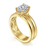 Robin - 14K Yellow Gold Oval Diamond Engagement Ring - 0.08 ct