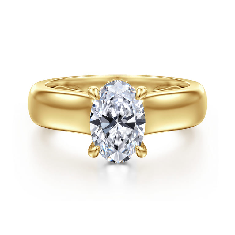 Reeve - 14K Yellow Gold Oval Diamond Engagement Ring - 0.07 ct - Shot 1