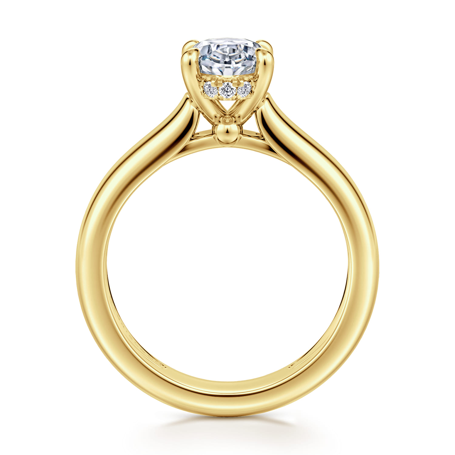 Reeve - 14K Yellow Gold Oval Diamond Engagement Ring - 0.07 ct - Shot 2
