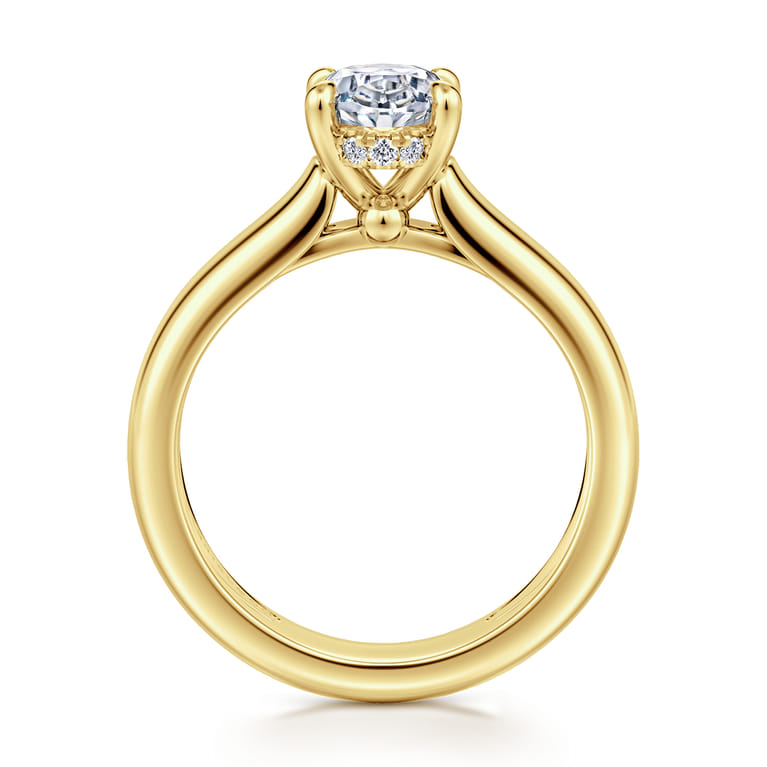 Reeve - 14K Yellow Gold Oval Diamond Engagement Ring - 0.07 ct - Shot 2