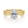 Sela - 14K Yellow Gold Oval Diamond Engagement Ring - 0.07 ct