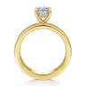 Sela - 14K Yellow Gold Oval Diamond Engagement Ring - 0.07 ct
