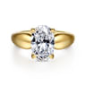 Raven - 14K Yellow Gold Oval Diamond Engagement Ring - 0.11 ct