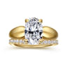 Raven - 14K Yellow Gold Oval Diamond Engagement Ring - 0.11 ct