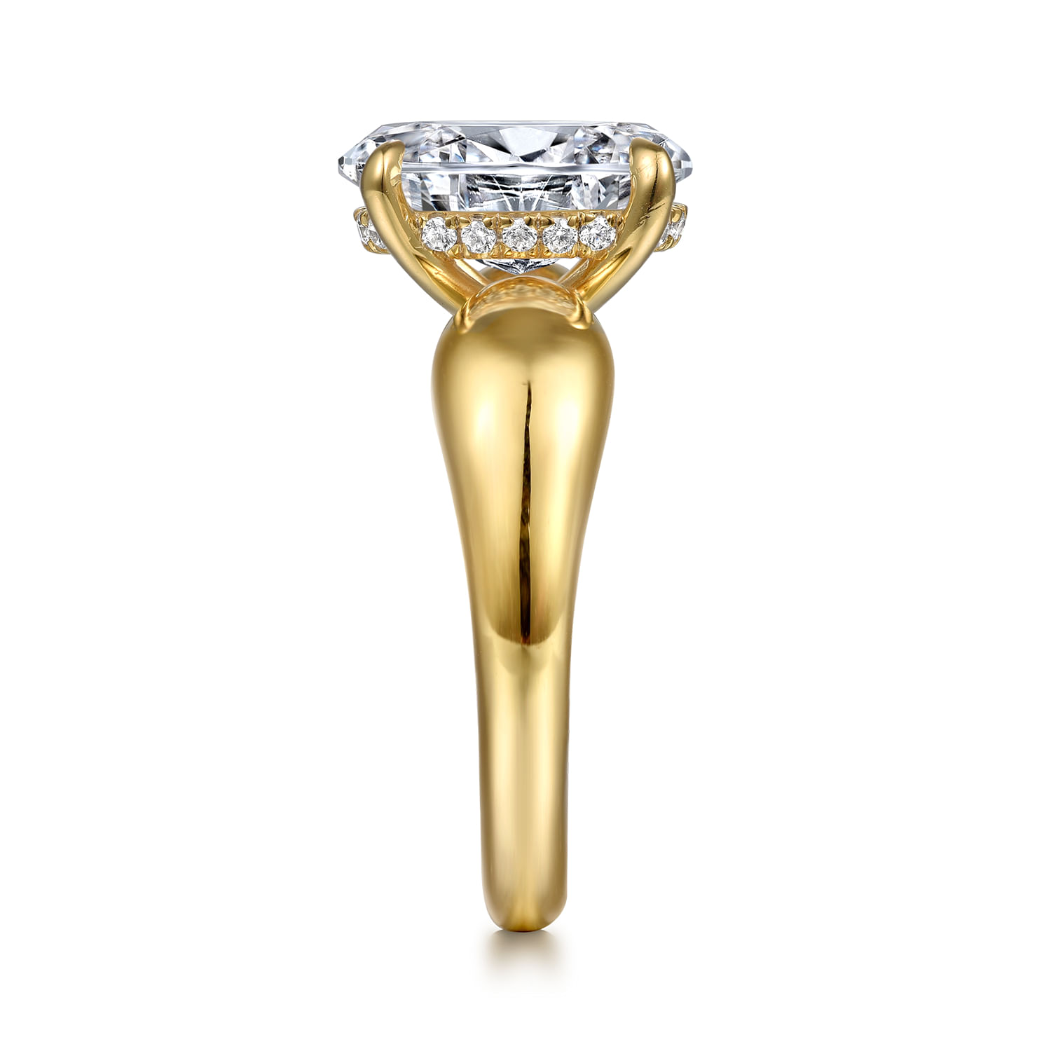 Raven - 14K Yellow Gold Oval Diamond Engagement Ring - 0.11 ct - Shot 5