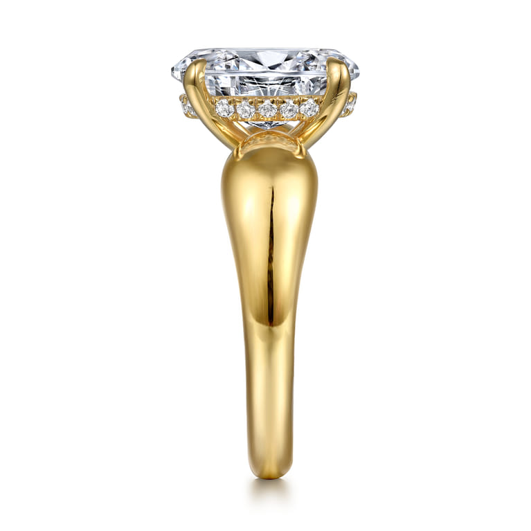 Raven - 14K Yellow Gold Oval Diamond Engagement Ring - 0.11 ct - Shot 5