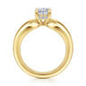 Raven - 14K Yellow Gold Oval Diamond Engagement Ring - 0.08 ct