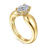 Raven - 14K Yellow Gold Oval Diamond Engagement Ring - 0.08 ct