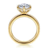 Fabie - 14K Yellow Gold Compass Prong Oval Diamond Engagement Ring - 0.08 ct