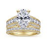 Rebecca - Vintage Inspired 14K Yellow Gold Wide Band Oval Diamond Channel Set Engagement Ring - 1.28 ct