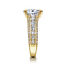 Rebecca - Vintage Inspired 14K Yellow Gold Wide Band Oval Diamond Channel Set Engagement Ring - 1.28 ct