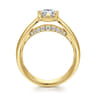 Elza - 14K Yellow Gold Bezel Prong Wide Band Pear Diamond Engagement Ring - 0.14 ct