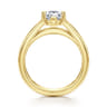 Dennise - 14K Yellow Gold Wide Band Pear Shape Diamond Engagement Ring - 0.5 ct