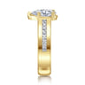 Dennise - 14K Yellow Gold Wide Band Pear Shape Diamond Engagement Ring - 0.5 ct