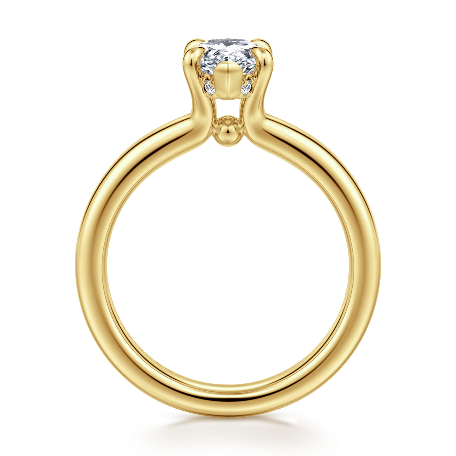 Neema - 14K Yellow Gold Pear Shape Diamond Engagement Ring - 0.06 ct - Shot 2