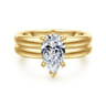 Robin - 14K Yellow Gold Pear Shape Diamond Engagement Ring - 0.08 ct