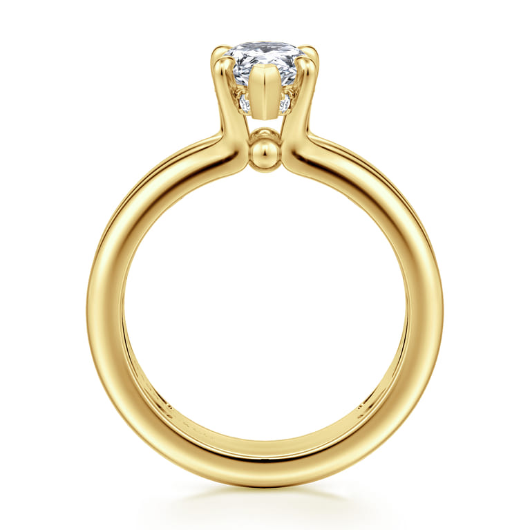 Robin - 14K Yellow Gold Pear Shape Diamond Engagement Ring - 0.08 ct - Shot 2