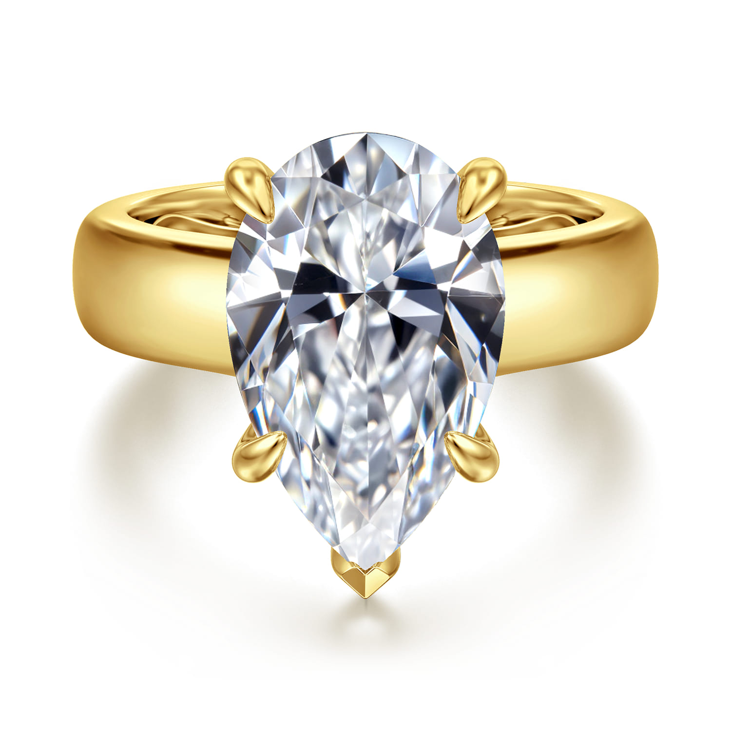 Reeve - 14K Yellow Gold Pear Shape Diamond Engagement Ring - 0.11 ct - Shot 1