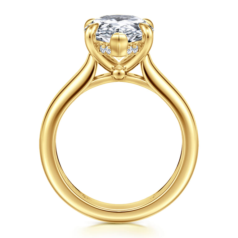 Reeve - 14K Yellow Gold Pear Shape Diamond Engagement Ring - 0.11 ct - Shot 2