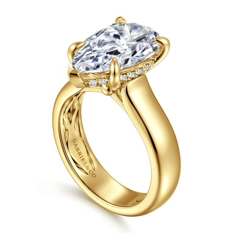 Reeve - 14K Yellow Gold Pear Shape Diamond Engagement Ring - 0.11 ct - Shot 3