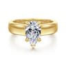 Reeve - 14K Yellow Gold Pear Shape Diamond Engagement Ring - 0.06 ct