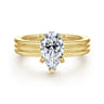 Sela - 14K Yellow Gold Pear Shape Diamond Engagement Ring - 0.07 ct