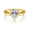 Raven - 14K Yellow Gold Pear Shape Diamond Engagement Ring - 0.08 ct