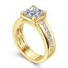 Dennise - 14K Yellow Gold Wide Band Princess Cut Diamond Engagement Ring - 0.5 ct