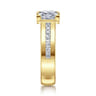 Dennise - 14K Yellow Gold Wide Band Princess Cut Diamond Engagement Ring - 0.5 ct