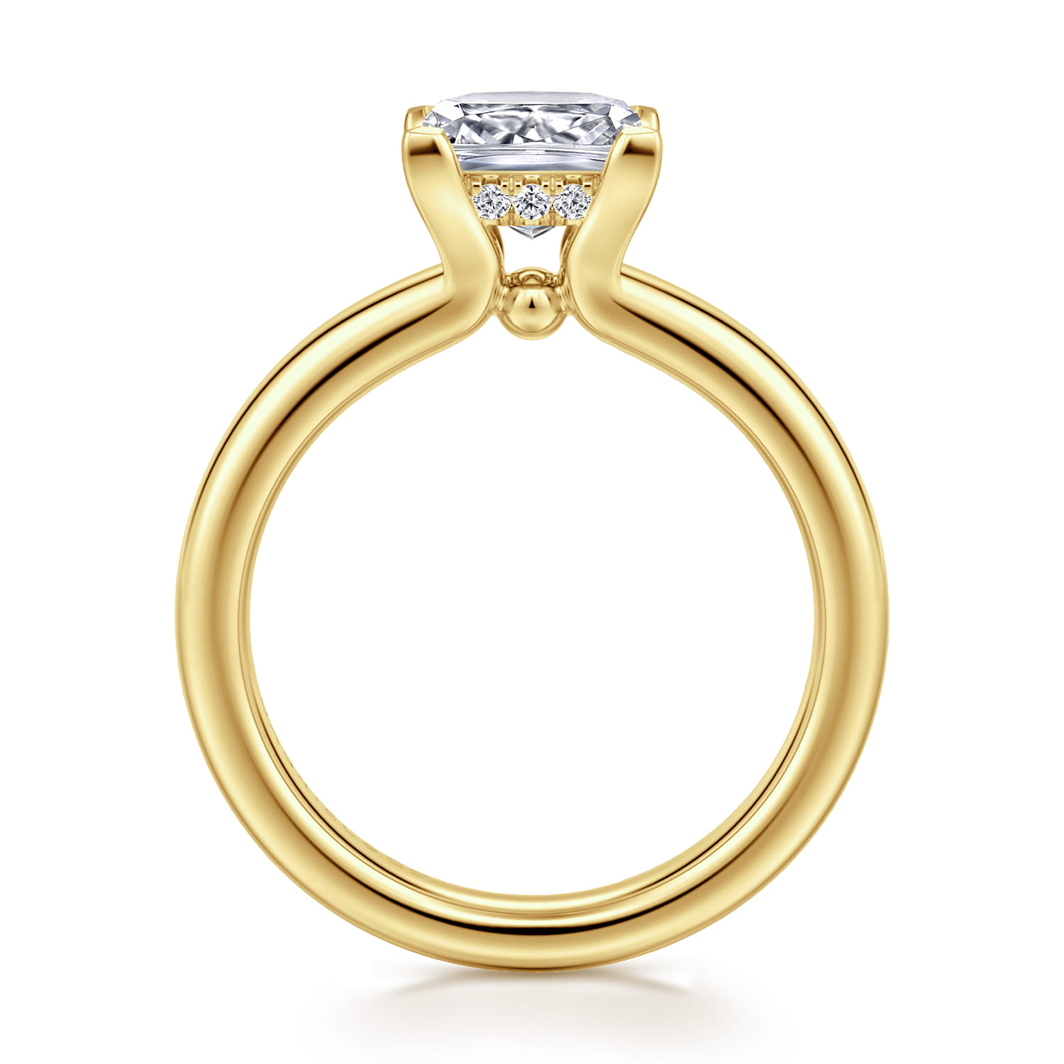 Neema - 14K Yellow Gold Princess Cut Diamond Engagement Ring - 0.06 ct - Shot 2