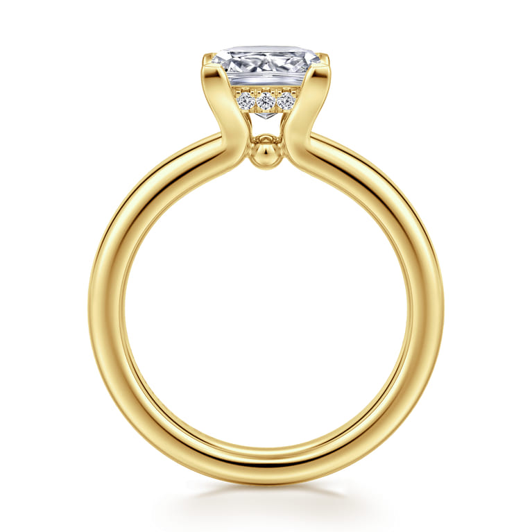 Neema - 14K Yellow Gold Princess Cut Diamond Engagement Ring - 0.06 ct - Shot 2