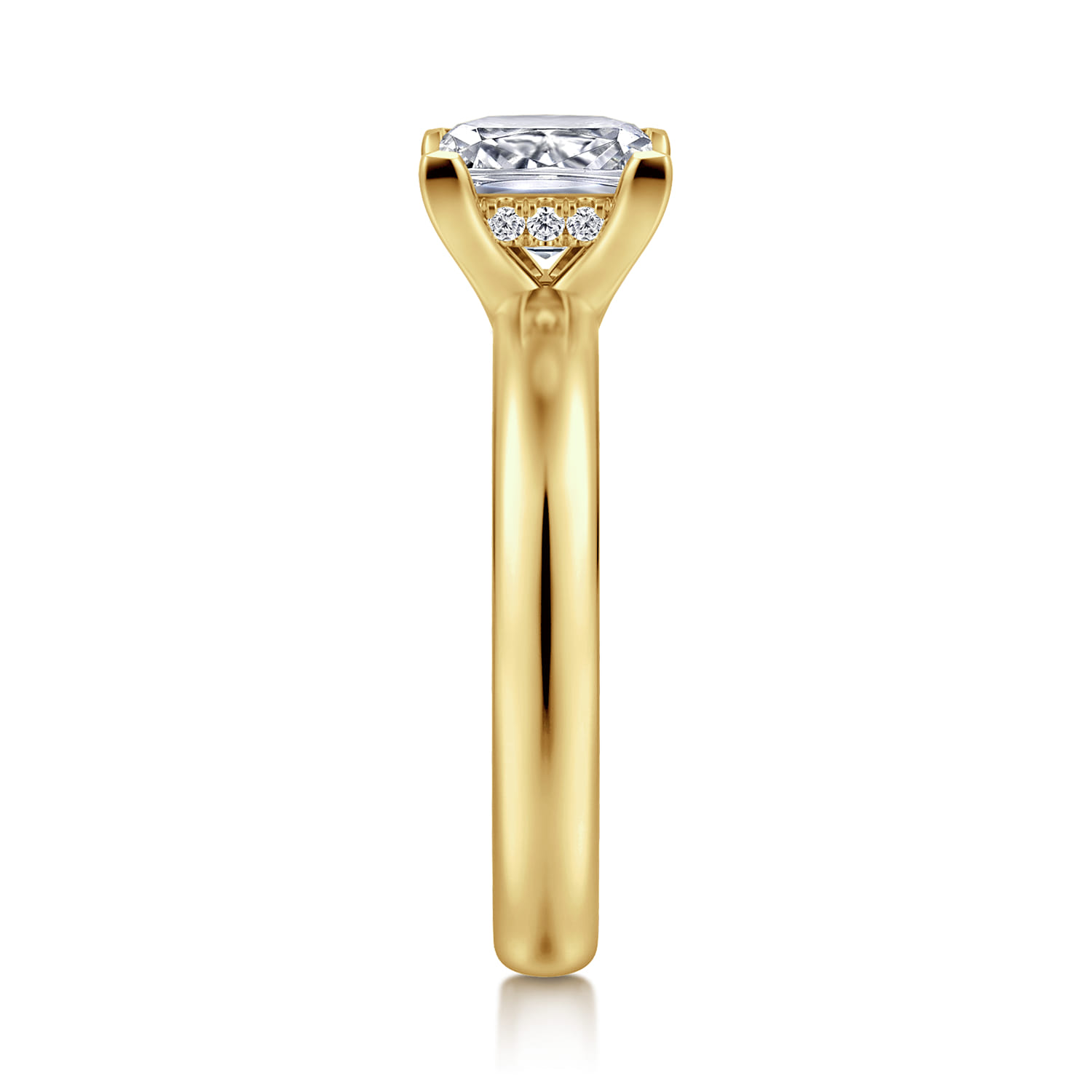 Neema - 14K Yellow Gold Princess Cut Diamond Engagement Ring - 0.06 ct - Shot 4