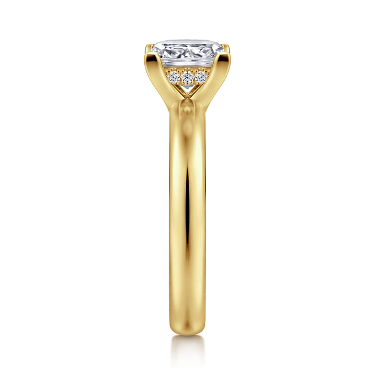 Neema - 14K Yellow Gold Princess Cut Diamond Engagement Ring - 0.06 ct - Shot 4