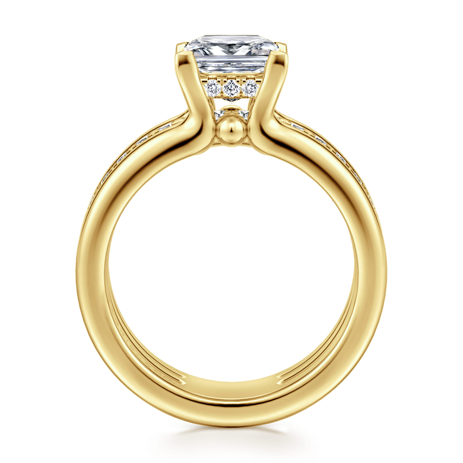 Reeba - 14K Yellow Gold Princess Cut Diamond Engagement Ring - 0.3 ct - Shot 2