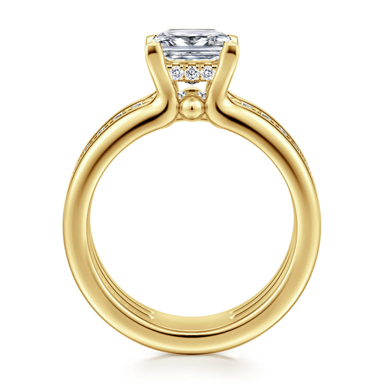 Reeba - 14K Yellow Gold Princess Cut Diamond Engagement Ring - 0.3 ct - Shot 2