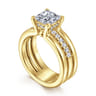 Reeba - 14K Yellow Gold Princess Cut Diamond Engagement Ring - 0.3 ct