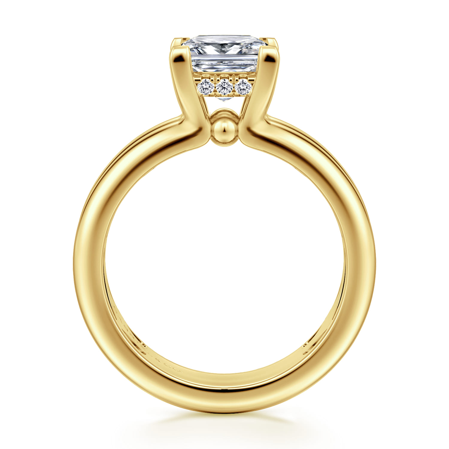 Robin - 14K Yellow Gold Princess Cut Diamond Engagement Ring - 0.07 ct - Shot 2