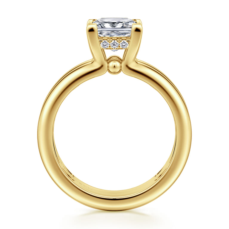 Robin - 14K Yellow Gold Princess Cut Diamond Engagement Ring - 0.07 ct - Shot 2